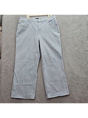 Free Assembly Womens Blue White Striped Wide-Leg Pants Size 20 cotton denim